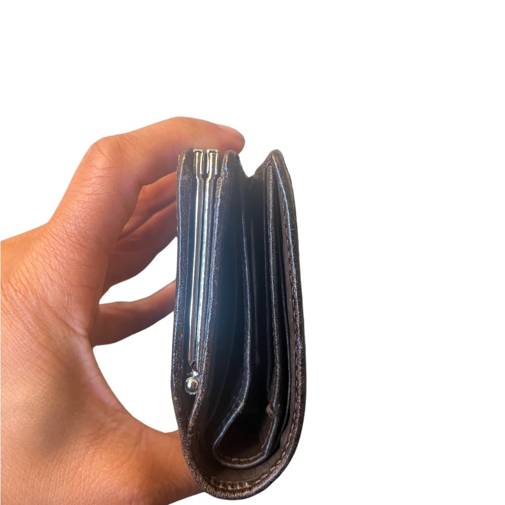 Coach Signature Canvas Kiss Lock Brown Wallet - Picture 5 of 14